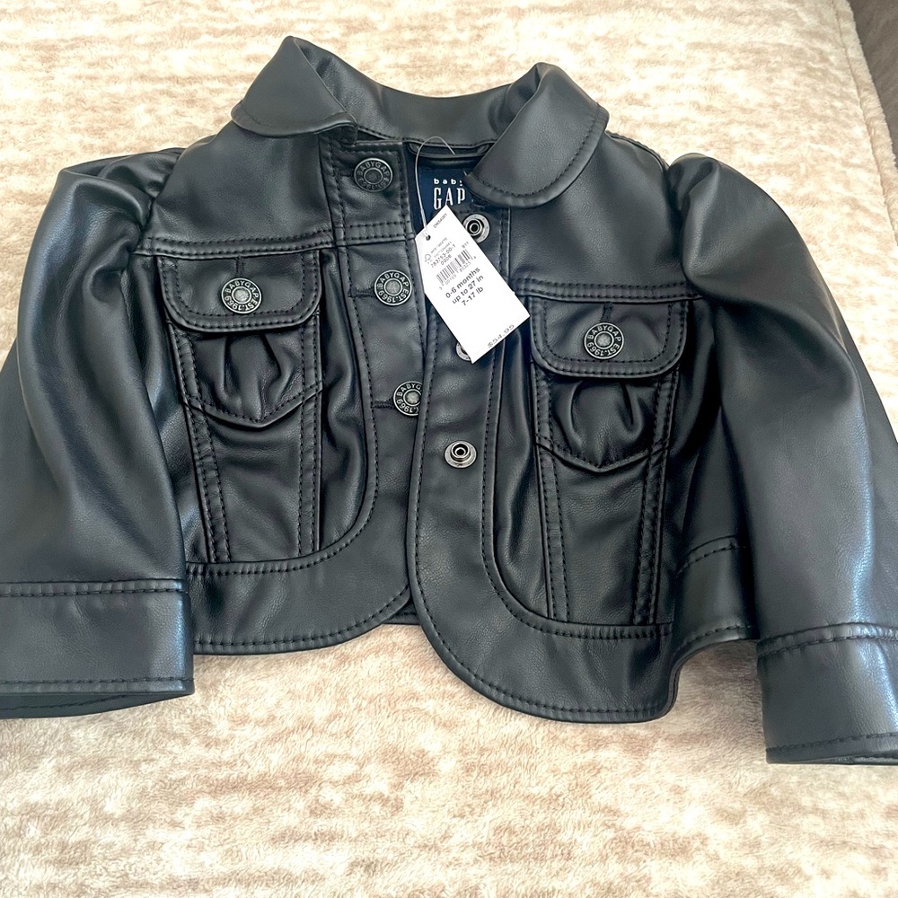 Infant girls Gap Vegan Leather Jacket.